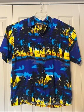 Wingo Hawaiian Men's Short Sleeve Button Front Camp Shirt Size XL